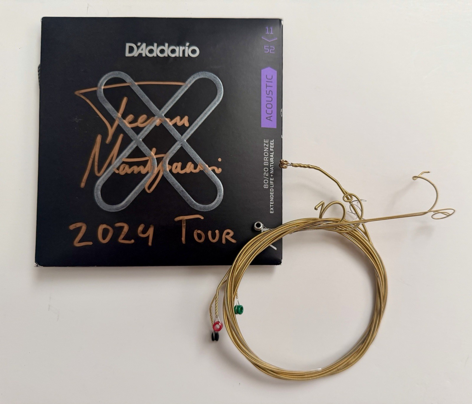Megadeth CONCERT STAGE USED Guitar Strings Teemu Mäntysaari OFFICIAL Signed 2024