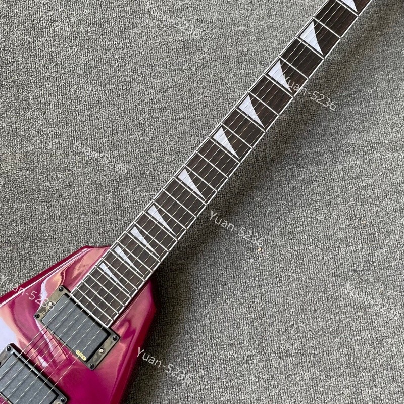 Solid Body Electric Guitar Trans Purple Flame H-H Active Pickups FR Bridge