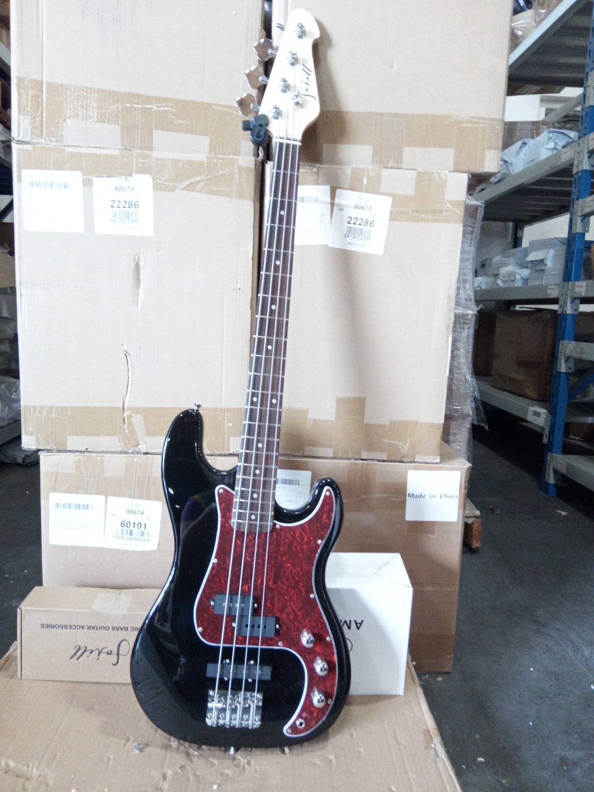 Open Box 4 String Electric P Bass Guitar Rosewood Fretboard In Black