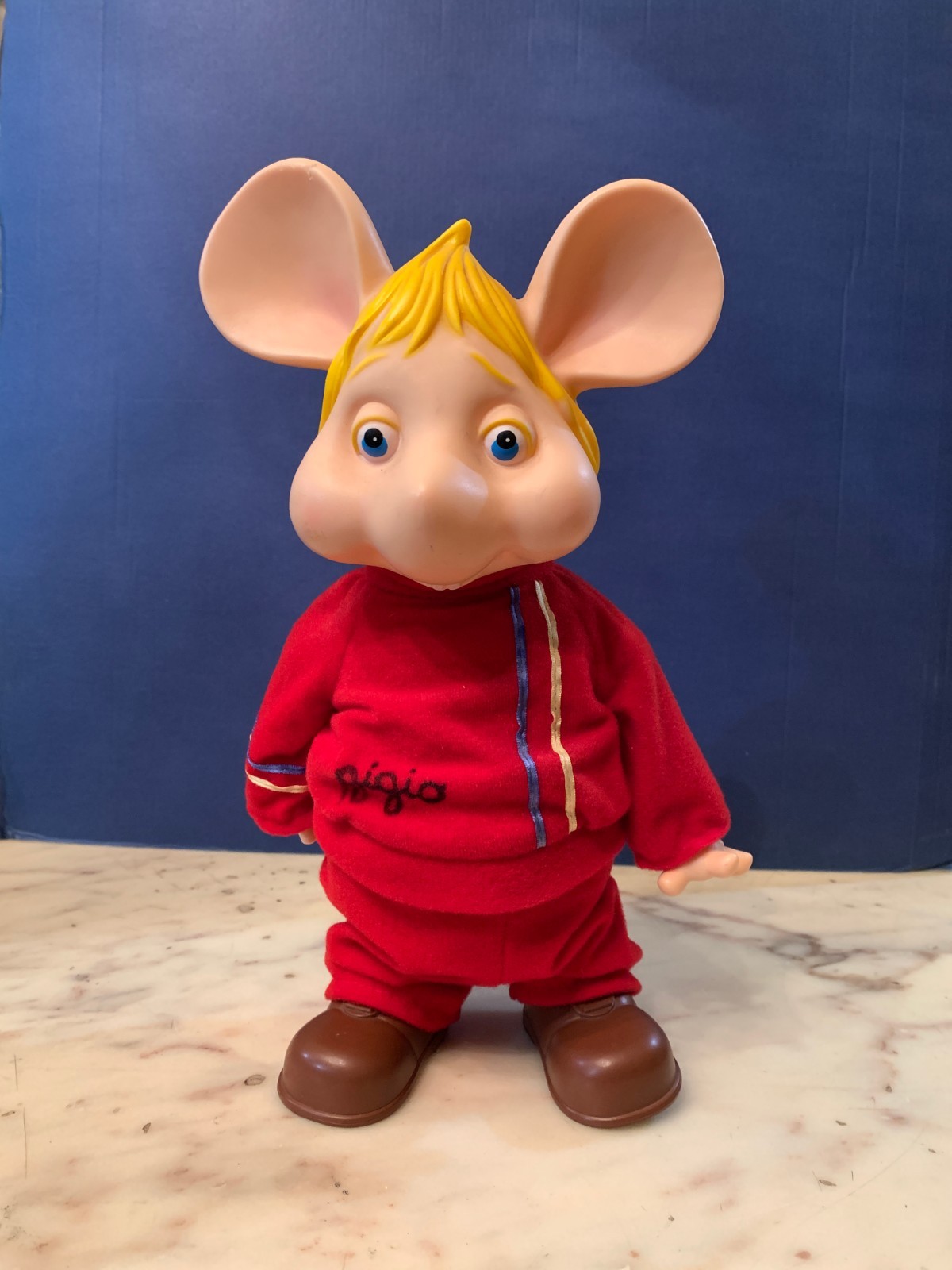 VINTAGE LARGE 13″ PLASTIC VINYL TOY TOPO GIGIO 1970s italocremona italy