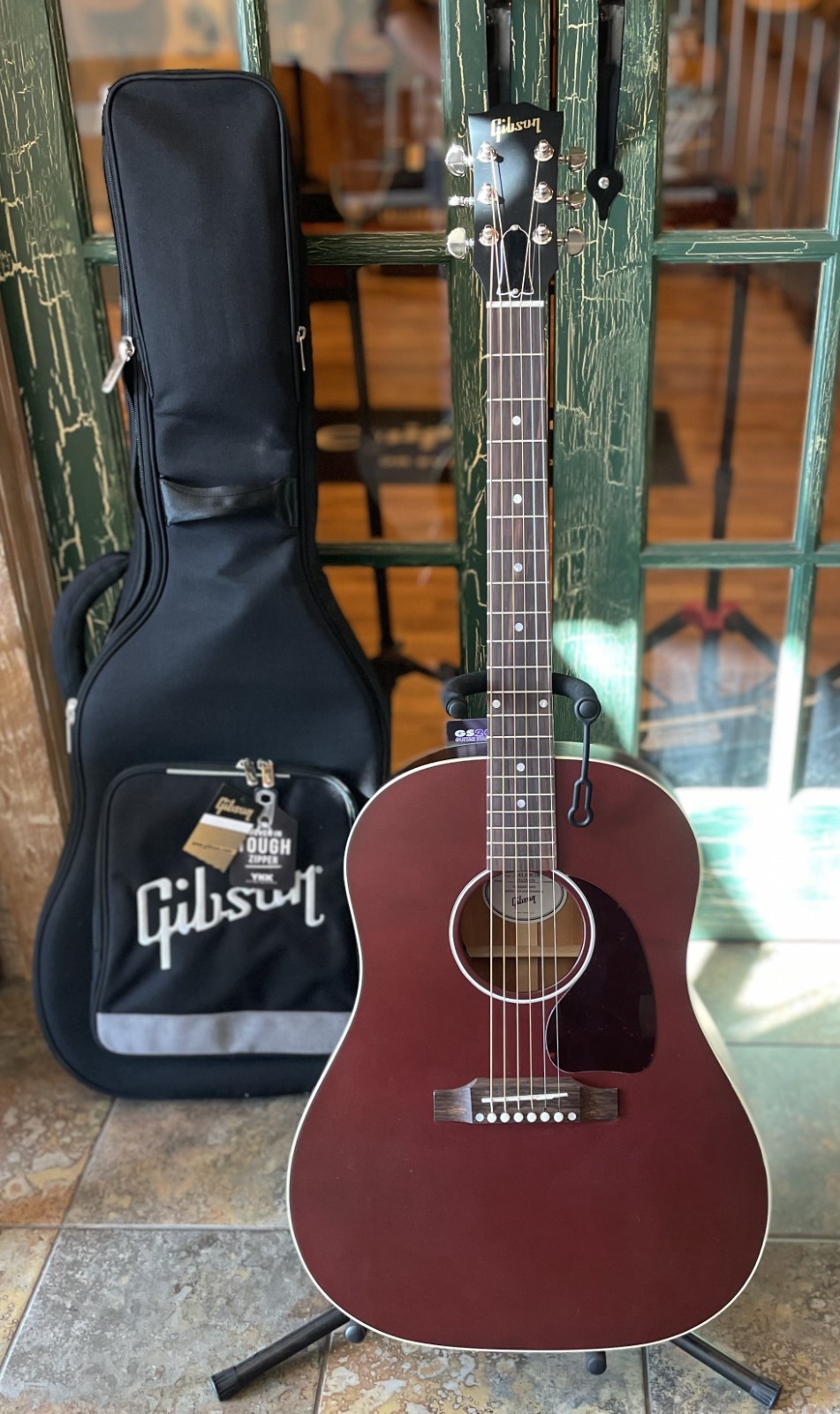 Gibson J-45 Special Acoustic Electric Guitar in Satin Wine Red w/ Gibson Case