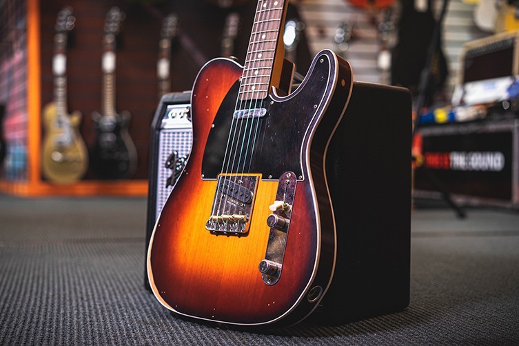 Hot Vintage Sunburst TLE Maple Fretboard Solid Mahogany Body Silver HDWR 22 Fret
