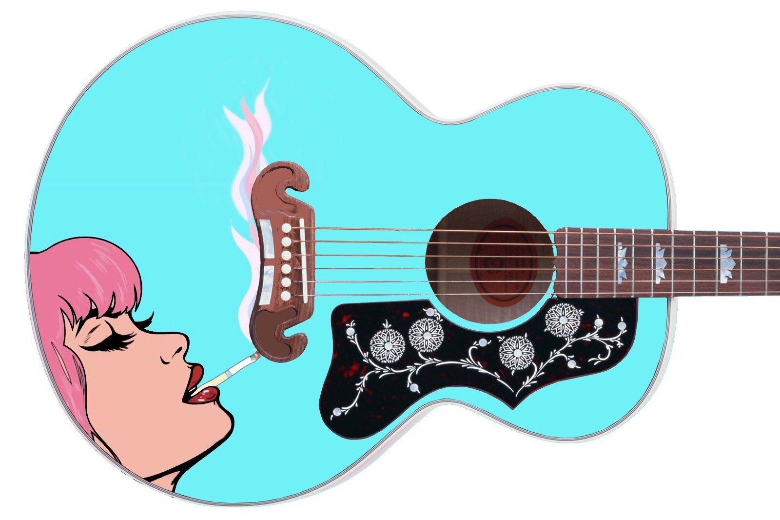 Guitar Skin Wrap Axe Re-Skin Pop Rock Backstage Bella Groupie Girl – 1214