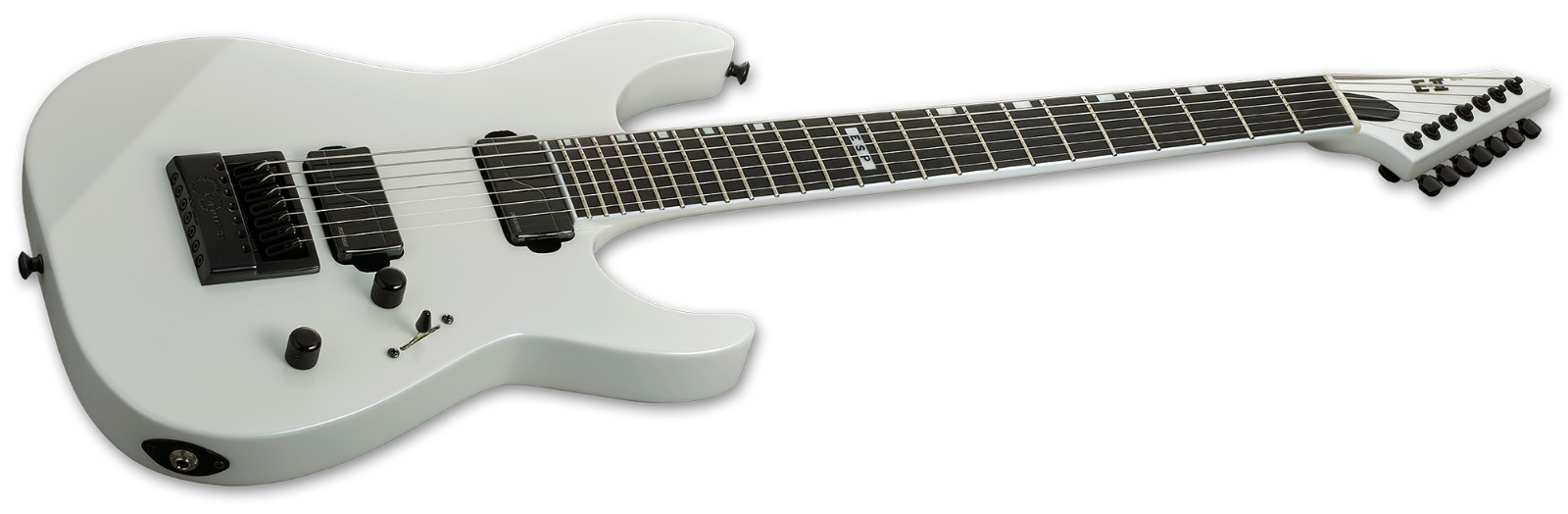 ESP E-II M-II 7B Baritone Evertune Pearl White 7-String Guitar ET + Case – New