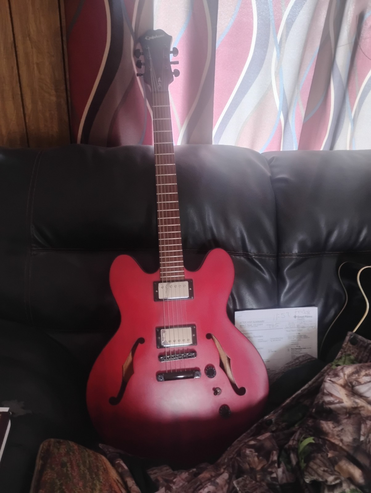 EPIPHONE DOT STUDIO Used Maple body Red w/Soft case