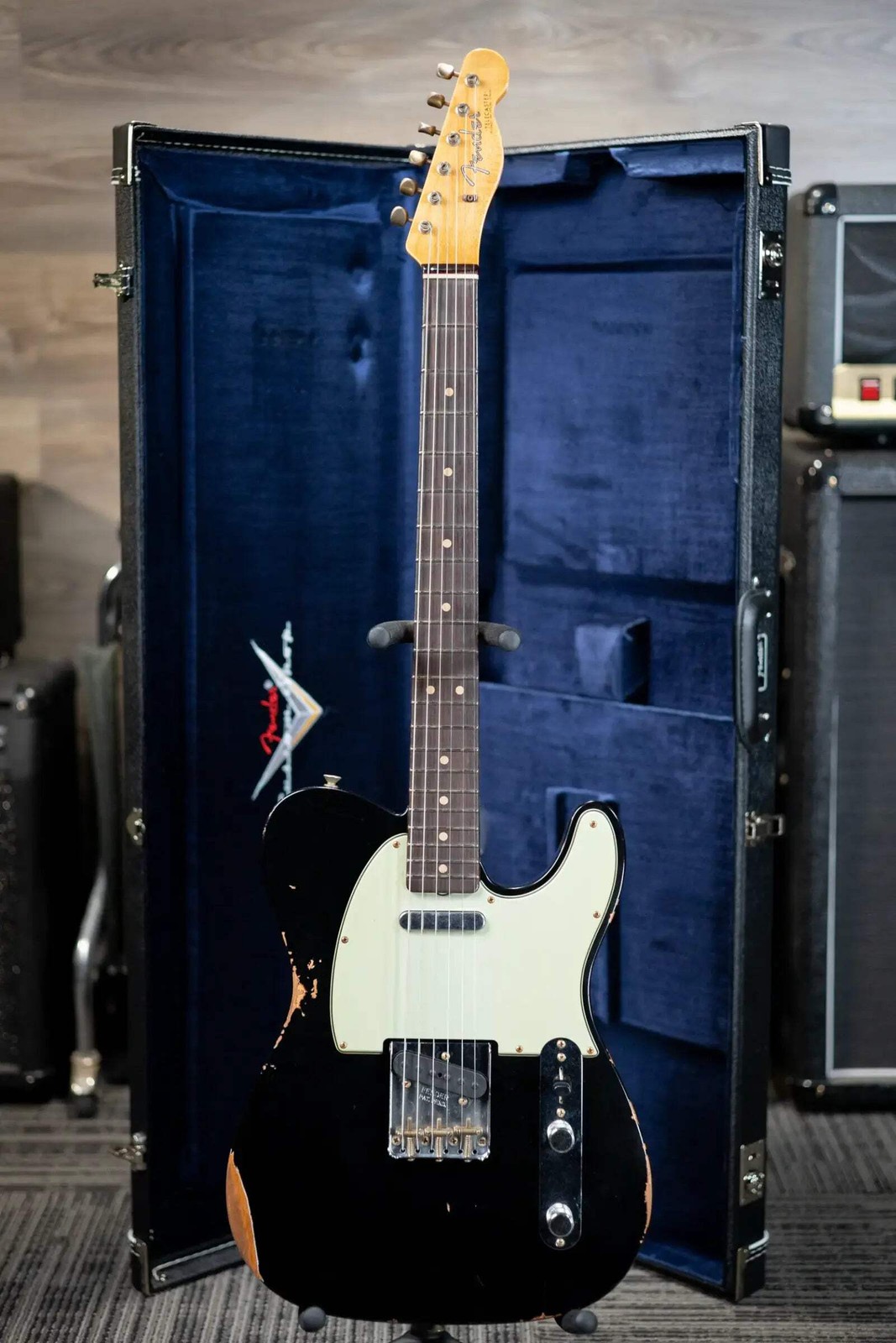 Fender Custom Shop LR25 1963 Telecaster Electric Guitar – Relic Black with Hards