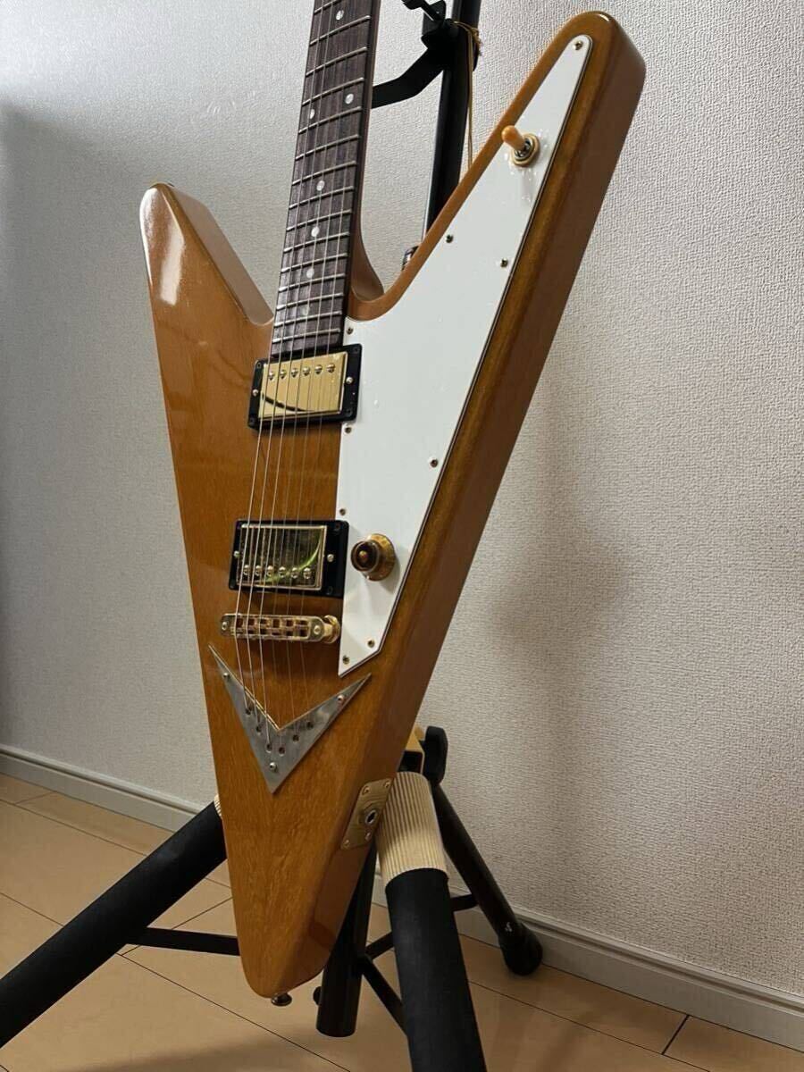Electric Guitar Gibson Reverse Flying V Vivid Trans Amber with Hard Case
