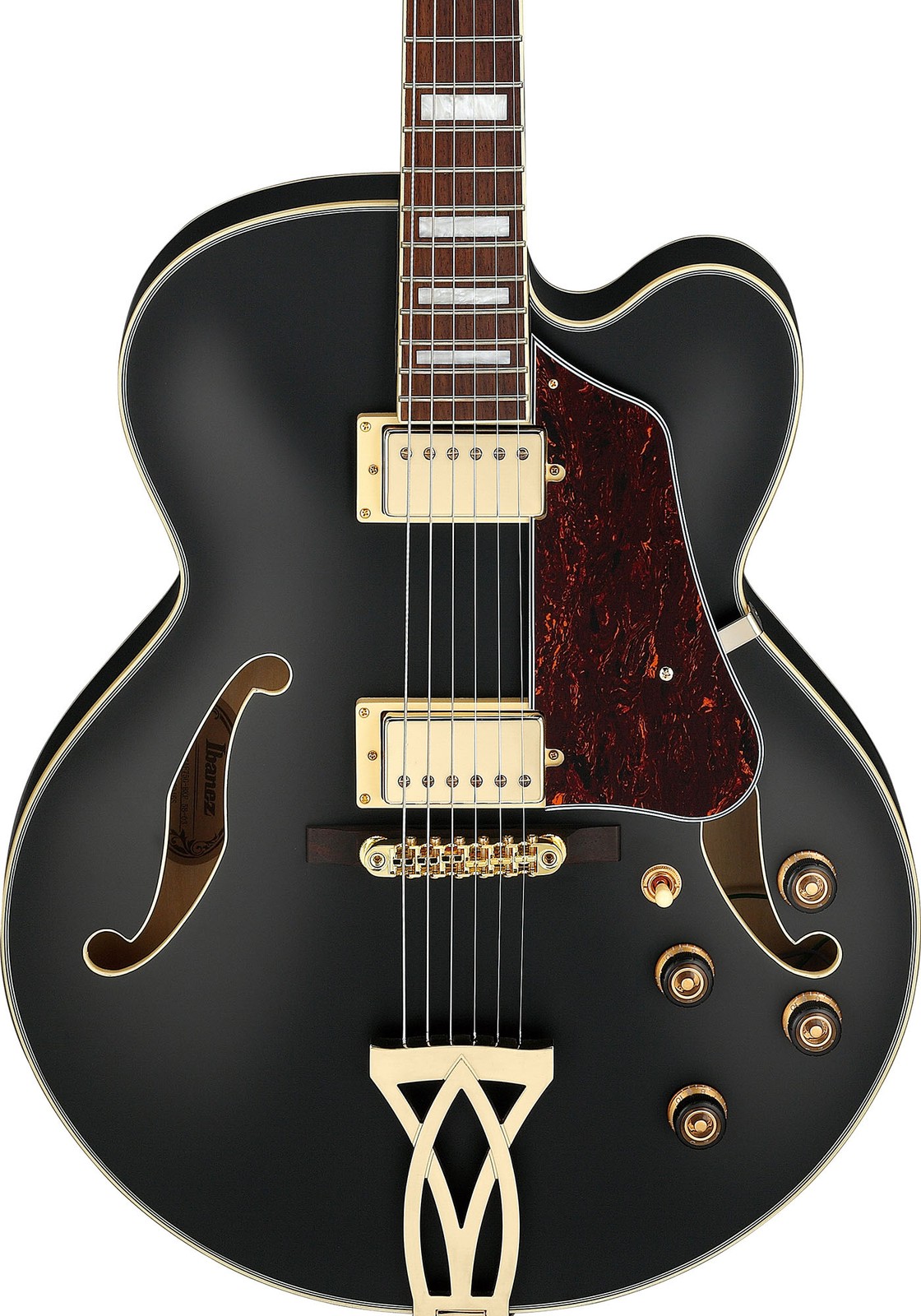 Ibanez AF75G AF Artcore Hollow Body Electric Guitar – Black Flat w/ Gig Bag