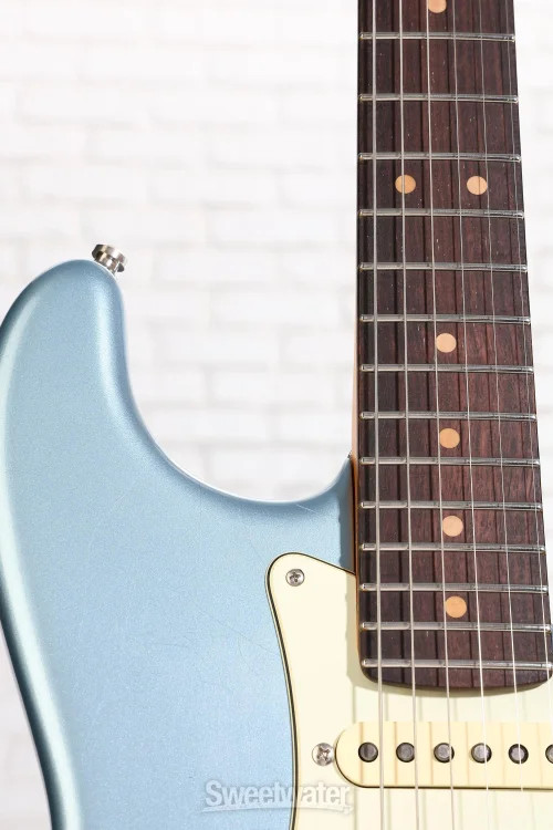Fender American Ultra Luxe Vintage ’60s Stratocaster Electric Guitar – Ice Blue