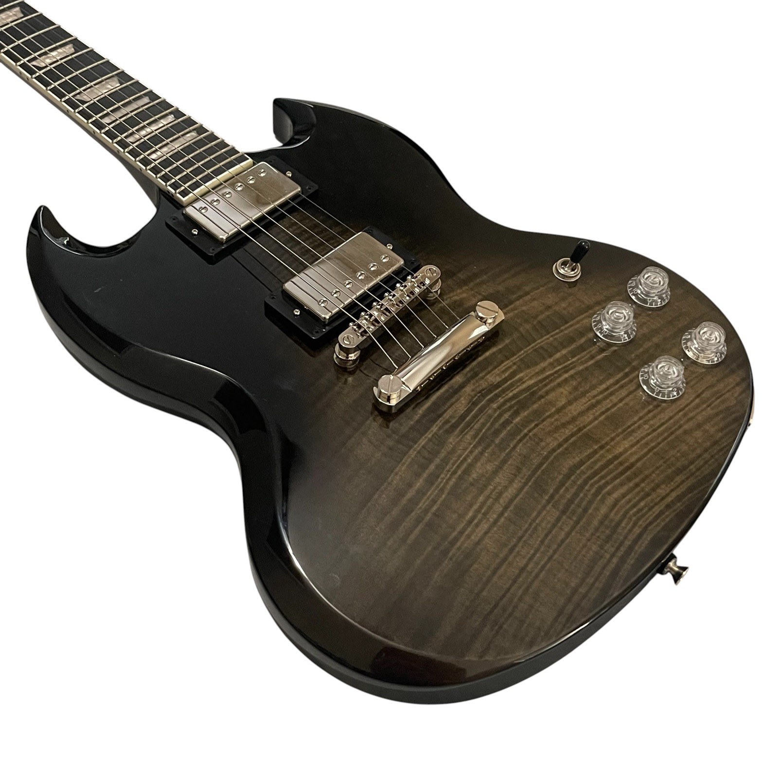 Epiphone SG Modern Figure Electric Guitar Trans Black Fade W/ Case, Strap, & Key