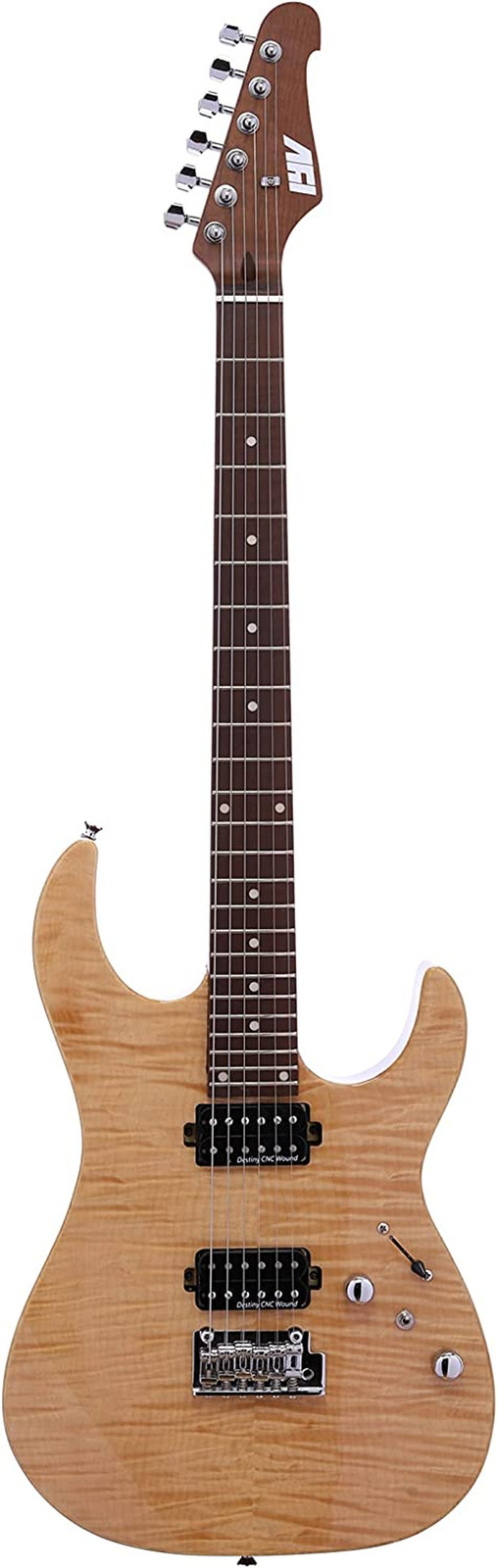 IYV 6 String Semi-Hollow-Body Electric Guitar, Right, Natural (IJZ-500 NA)