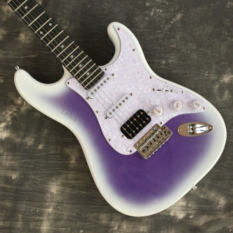 solid Purple Electric Guitar Maple Neck SSH Pickups Chrome hardware guitar