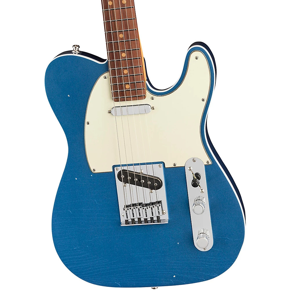 Fender American Ultra Luxe Vntg 60s Custom Telecaster Rosewd FB Guitar Plcd Blu