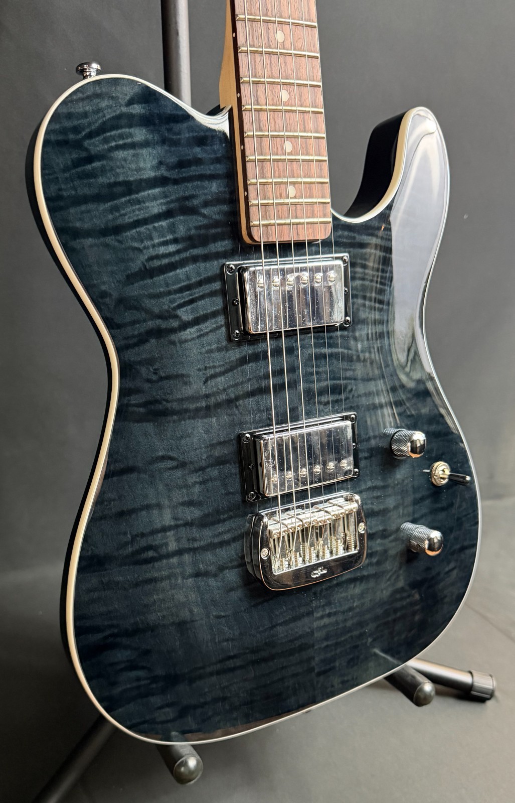 G&L ASAT Deluxe Electric Guitar Transparent Black Finish (093)