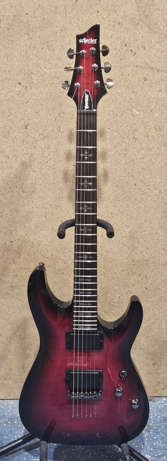 Schecter Diamond Series Demon-6 Electric Guitar – Crimson Red Burst