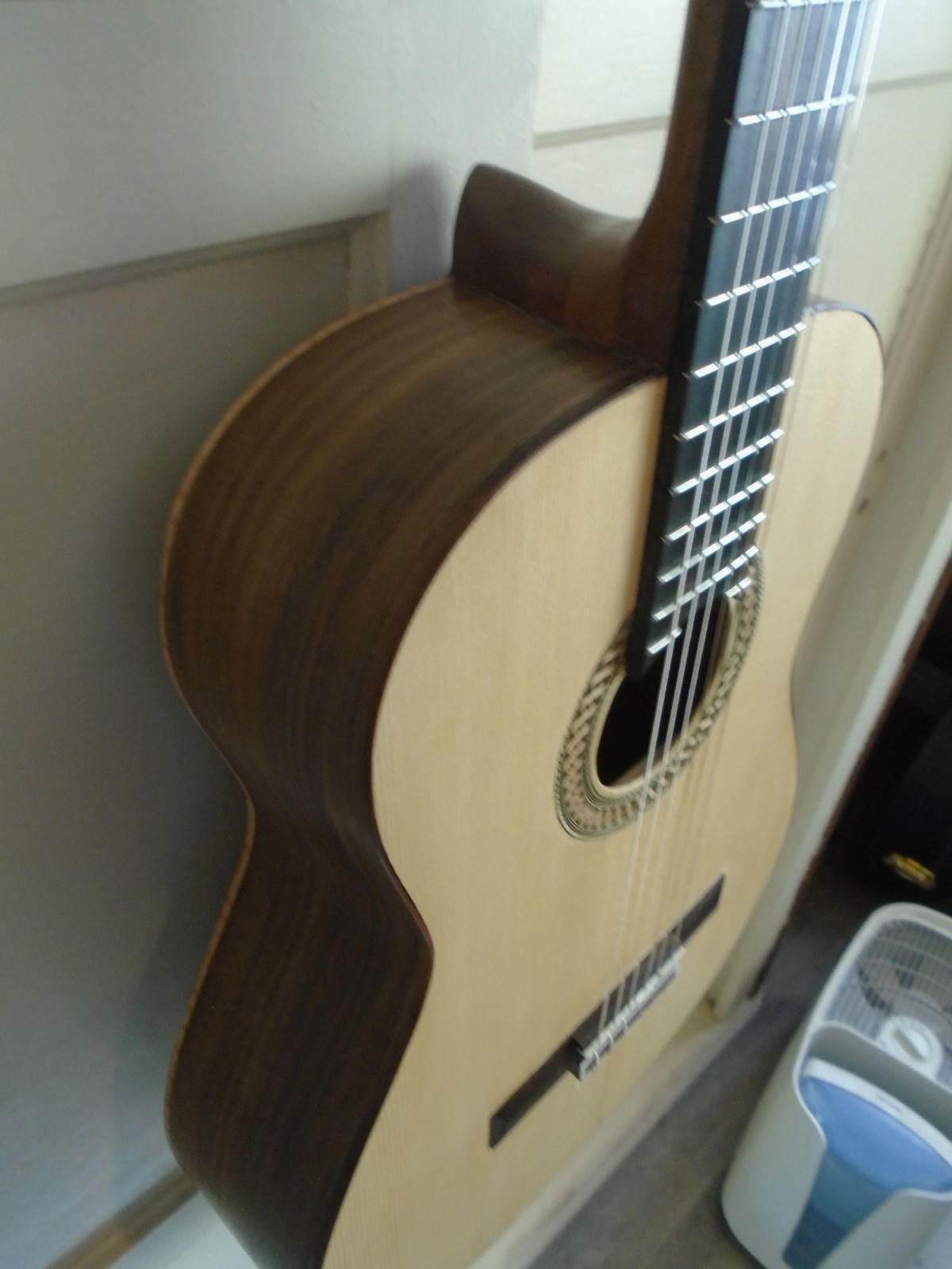 Solid wood, amateur luthier made guitar