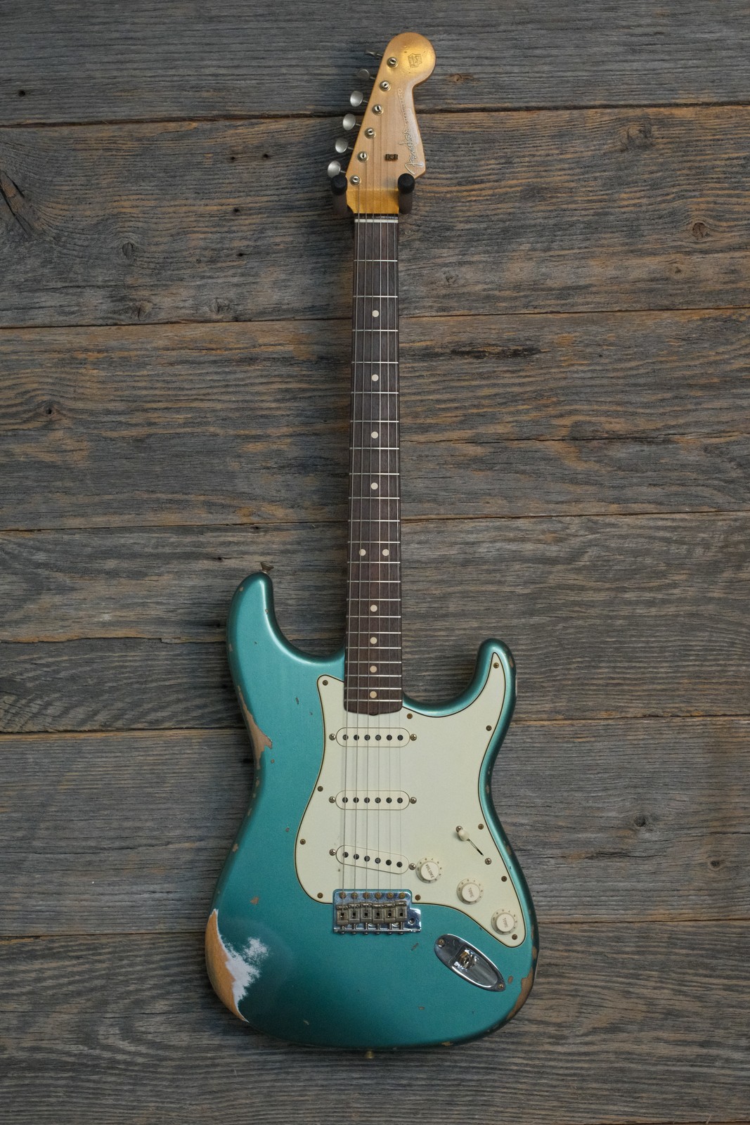 Used Fender Custom Shop 1963 Stratocaster Heavy Relic – Sherwood Metallic w/OHSC
