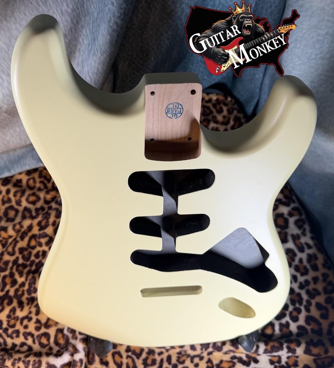 Vintage Cream Satin Nitro Replacement Strat American Alder w Shielding 4.11 lbs