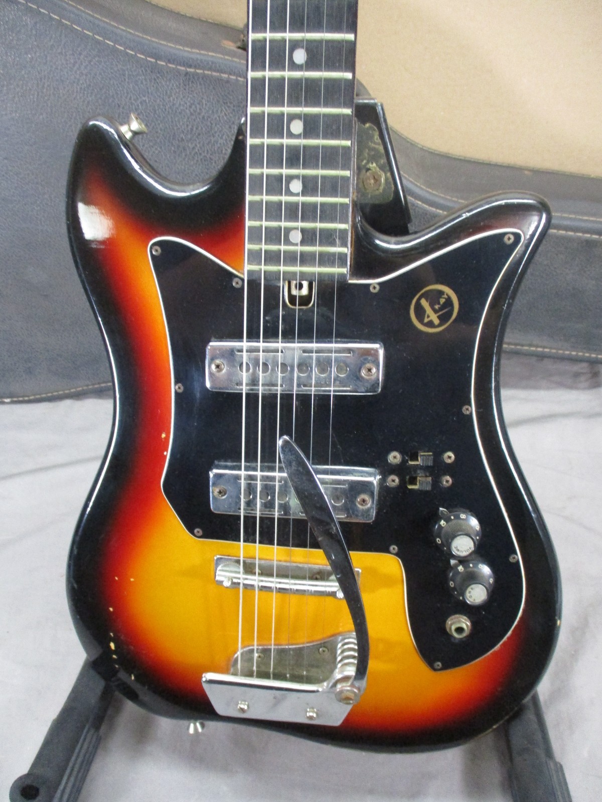 Vintage 1970’s Kay Teisco ET-200 Electric 6-String Guitar Sunburst with Whammy