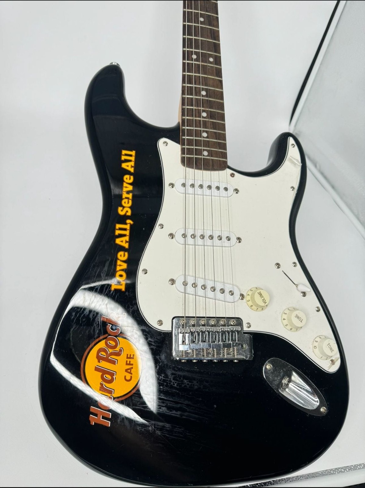 Fender Squier Black Hard Rock Cafe Strat Electric Guitar