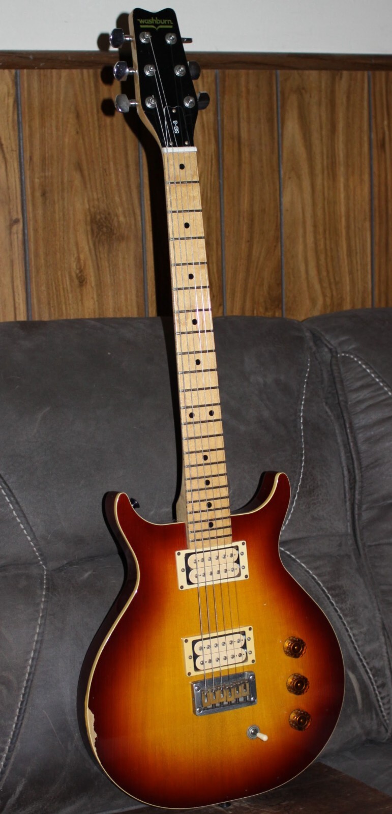 Very RAre 2pc CENTER SEAM! 1982 Washburn SB-8-Pro Setup-All Orig!43yr Old JAPAN!