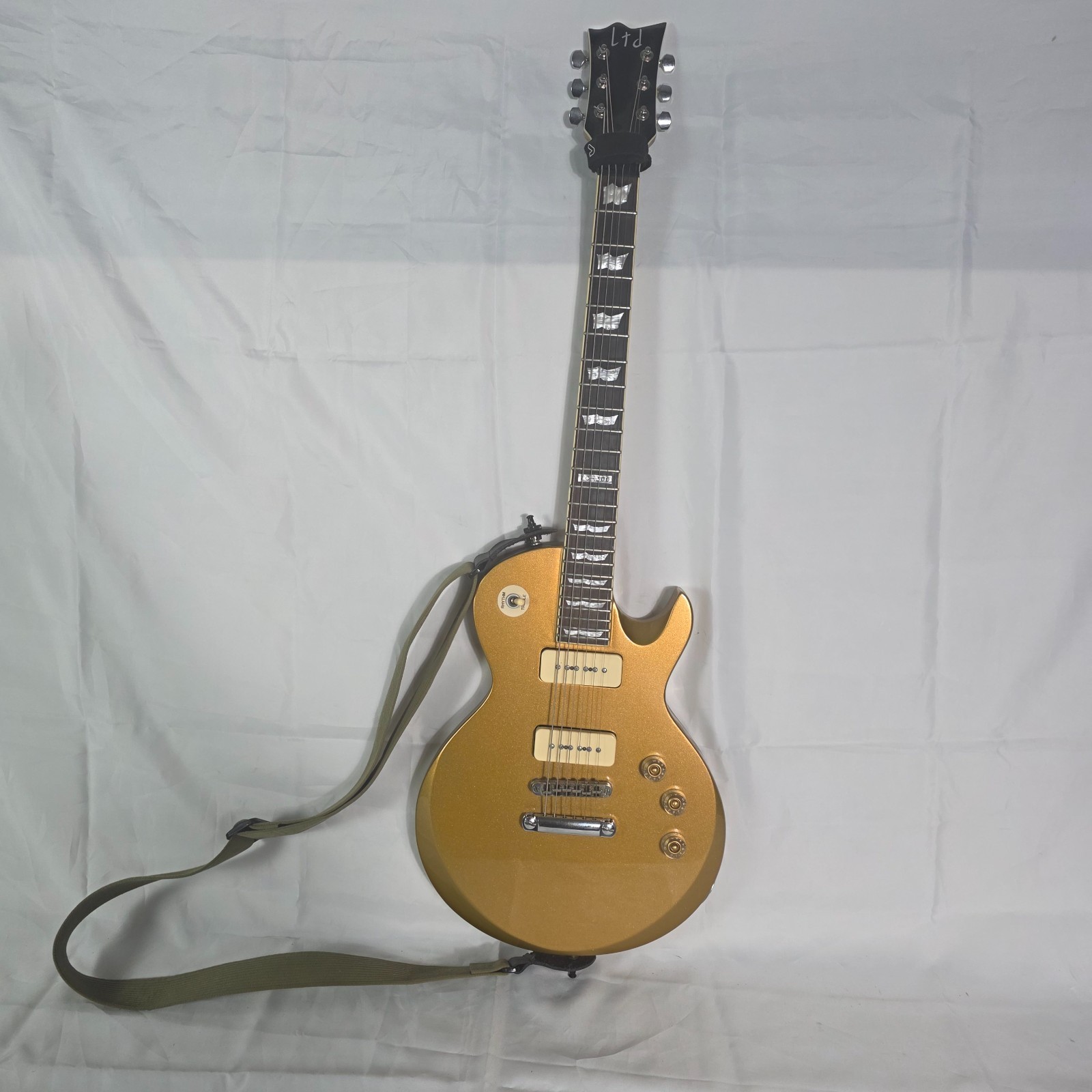 ESP LTD EC-256 Goldtop P90 Natural Singlecut Electric Guitar with Case/Strap
