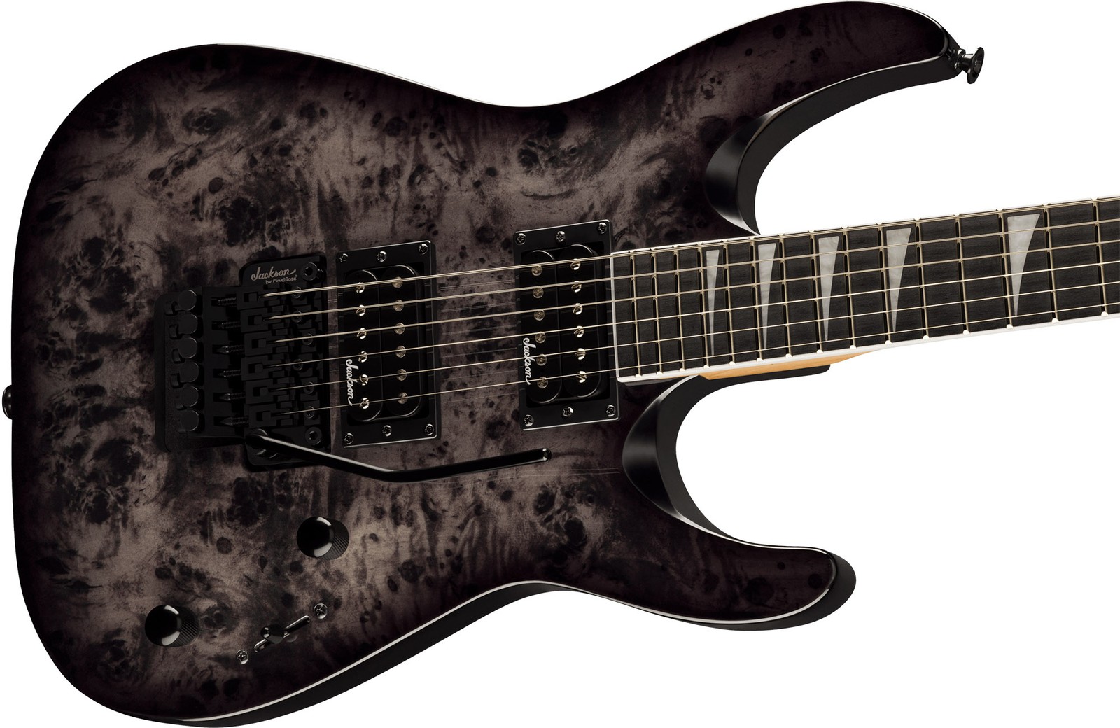 Jackson Dinky JS32 DKAP Electric Guitar – Transparent Black w/ Instrument Cable