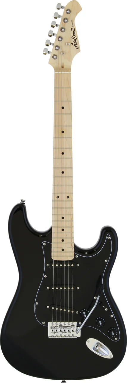 ARIA PRO II ELECTRIC GTR BLACK FINISH- MAPLE FINGERBOARD