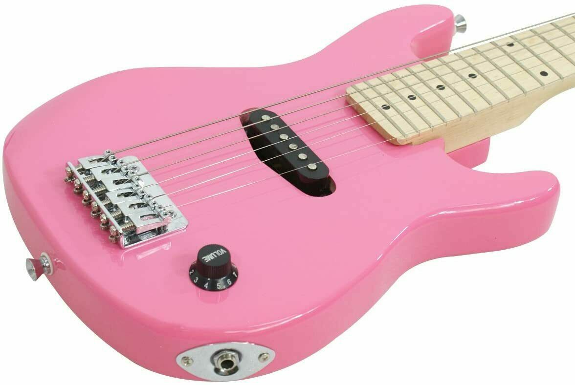 Pink 30”Electric Guitar Kids toys children’s Practice Musical 6 String with Amp