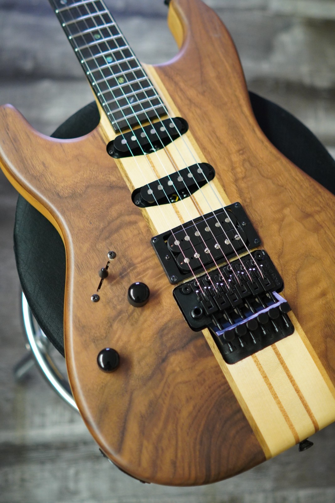 AIO Wolf S1 Floyd Rose Left-Handed Electric Guitar – Dark Walnut GS-078