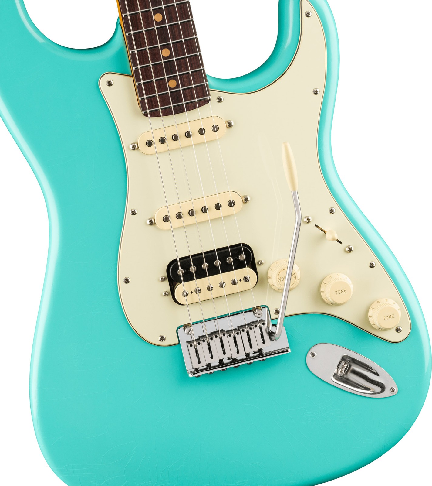 Fender American Ultra Luxe Vintage ’60s Stratocaster HSS – Sea Foam Green w/ Gui