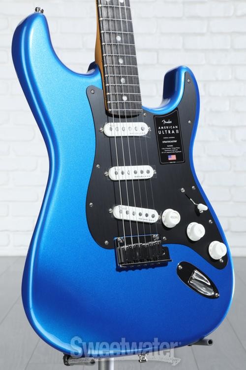 Fender American Ultra II Stratocaster Electric Guitar – Noble Blue, Ebony