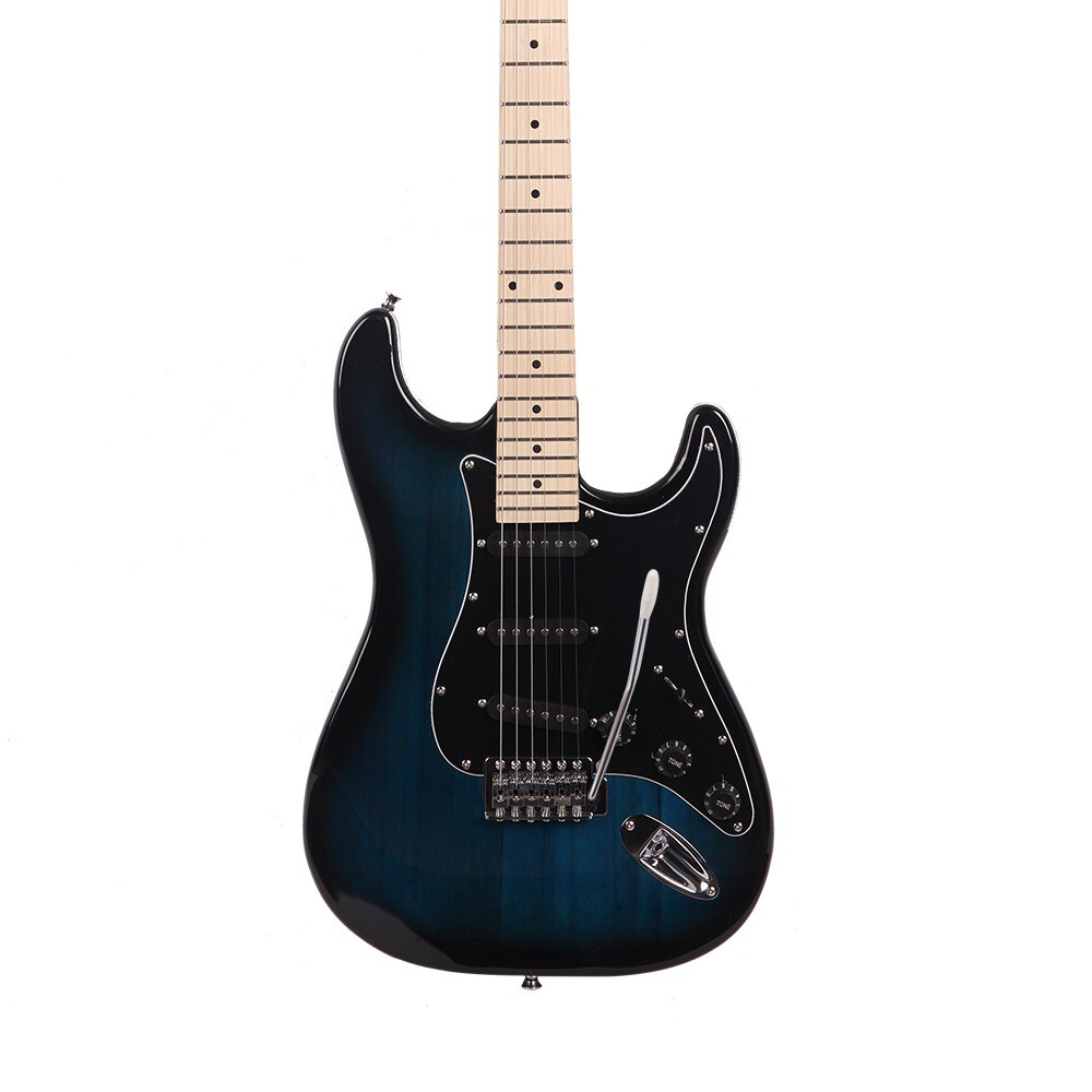 GST Electric Guitar Black Pickguard Navy Blue 6-String w/Strap Bag Amplifier Kit