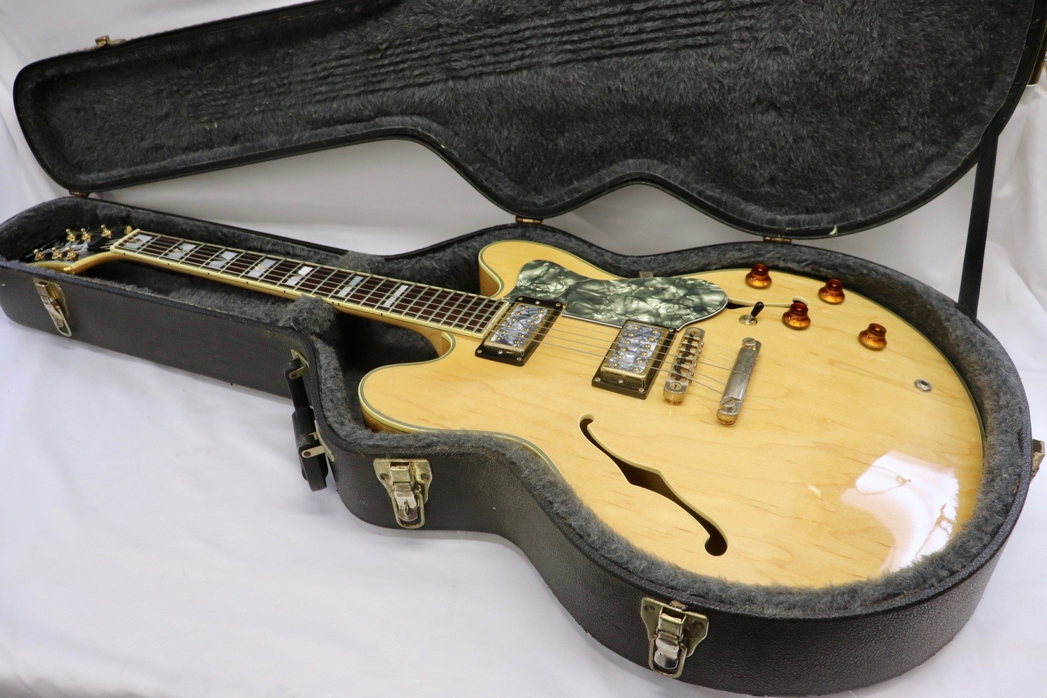 1994 EPIPHONE Sheraton II Antique Natural Korea Samick Semi-Hollow Guitar OHSC