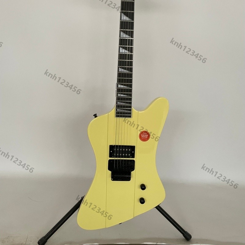 Fb Solid Electric Guitar Stainless Rounded Fret Edge C Shape Neck Cream Yellow