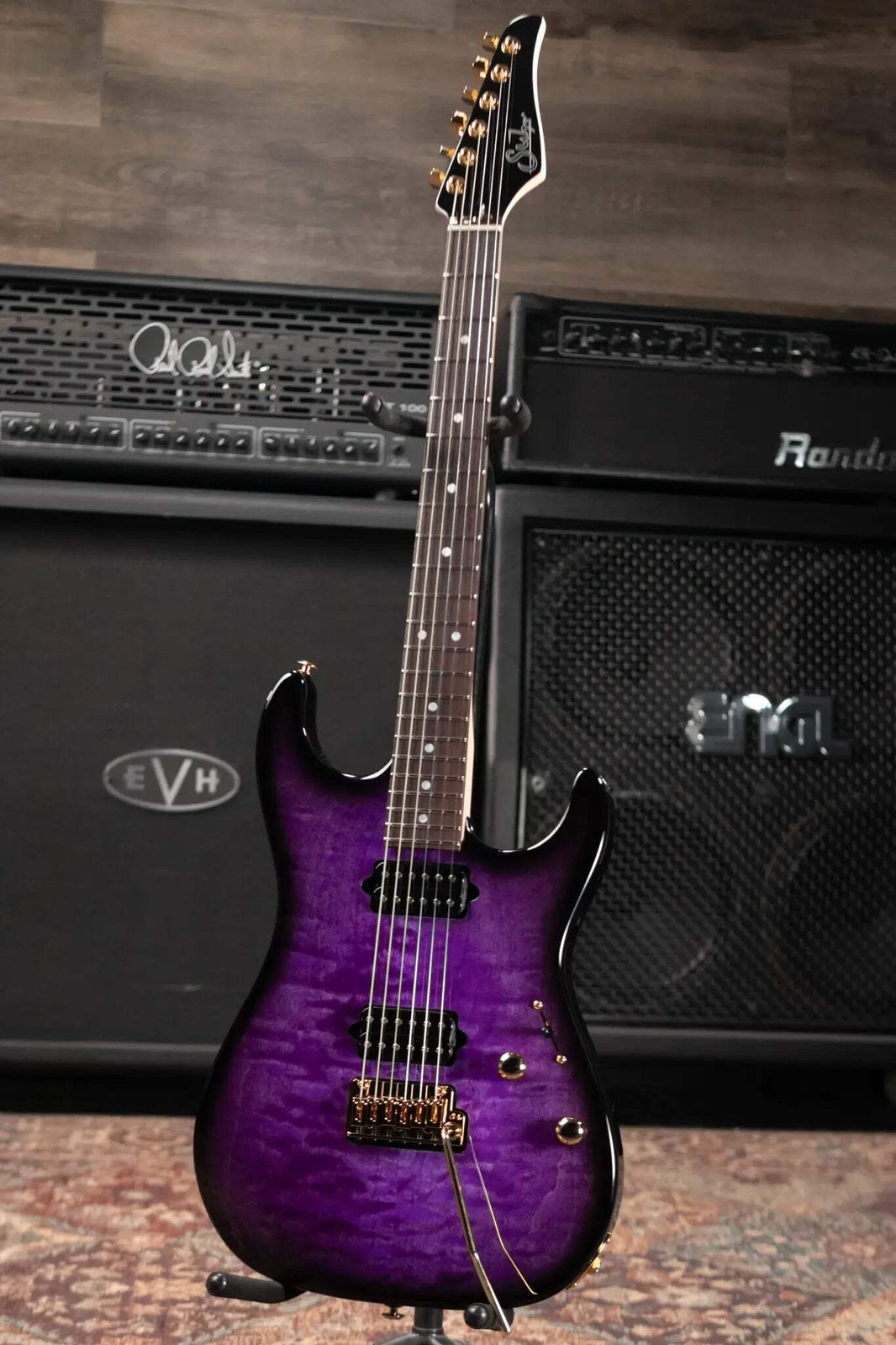 Suhr Standard Thin Burst Limited Edition Electric Guitar – Trans Purple with Gig