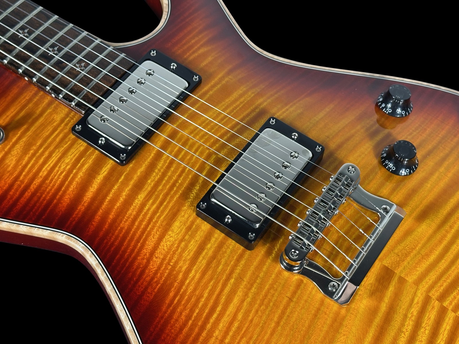 2025 KNAGGS KENAI TIER 1 FLAME TOP w ZIRCOTE FRETBOARD ~ DARK CHERRY BURST
