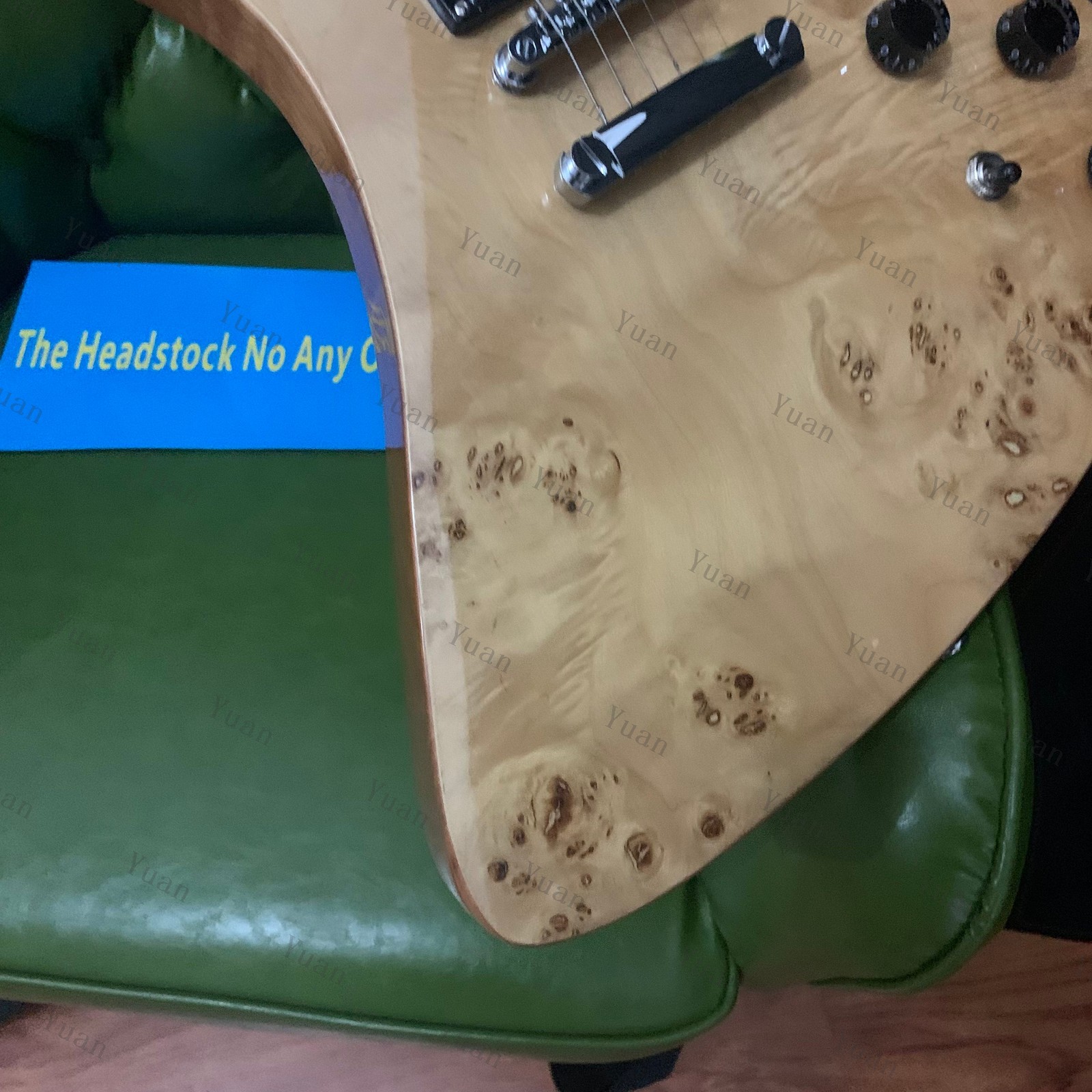 Solid Electric Guitar Stainless Steel Frets Burl Top Veneer Gold Hardware