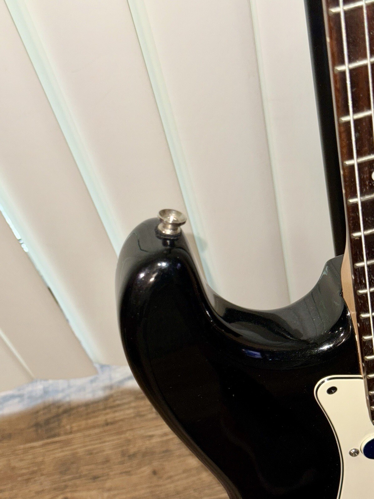 2008 Squier Strat Standard In Galaxy Black. Fresh Set Up With New Strings