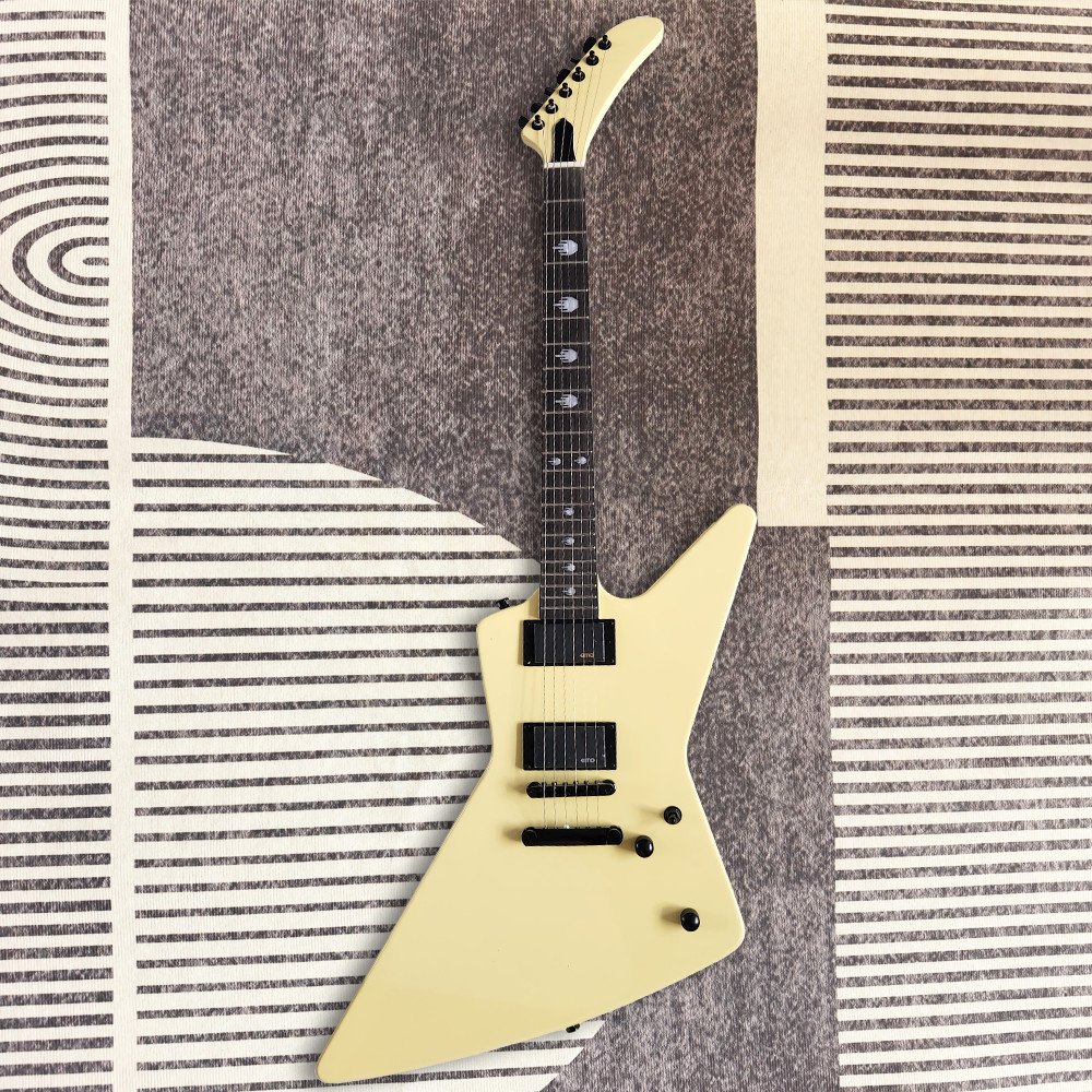 6 String Electric Guitar Mahogany BD Rosewood Fretboard Abalone Inlay In Yellow
