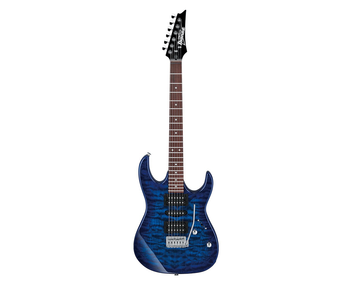 Used Ibanez GRX70QATBB RG GIO Electric Guitar – Transparent Blue Burst