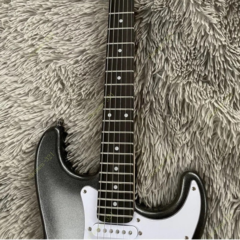 Solid Electric Guitar Stainless Fret SSS Pickups Tremolo Bridge Silvery Burst