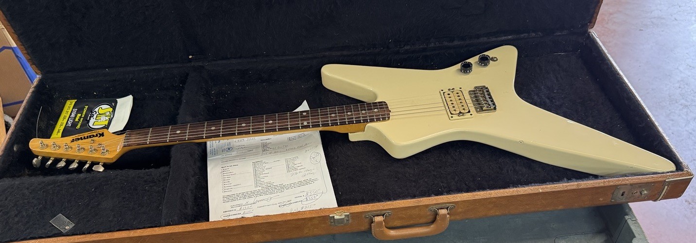 1982 Kramer Voyager Electric Guitar w/ Original Case, Strap, Low Serial #