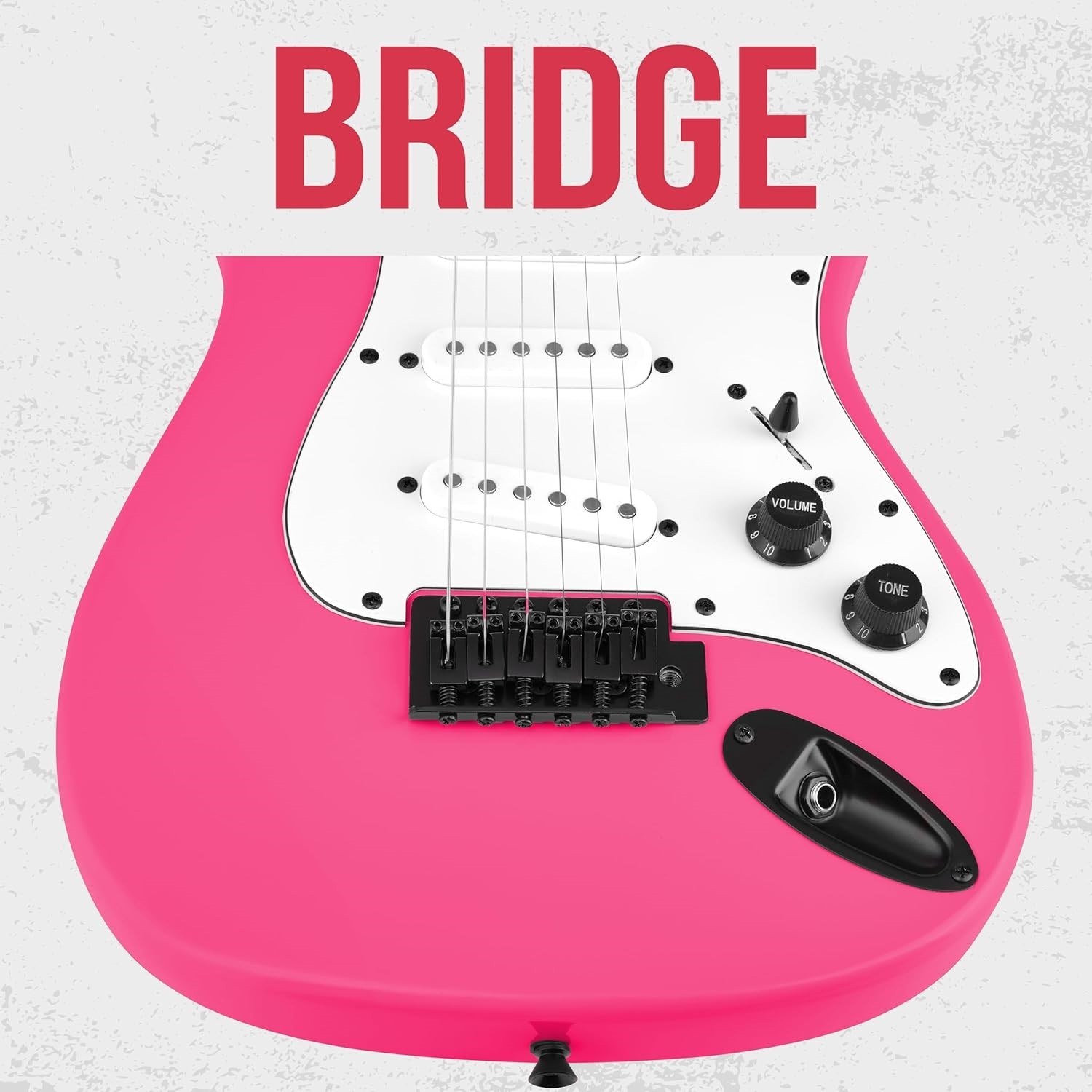 LyxPro CS 36in Electric Guitar Kit Amp Cable 6 Picks Guide Beginner Pink