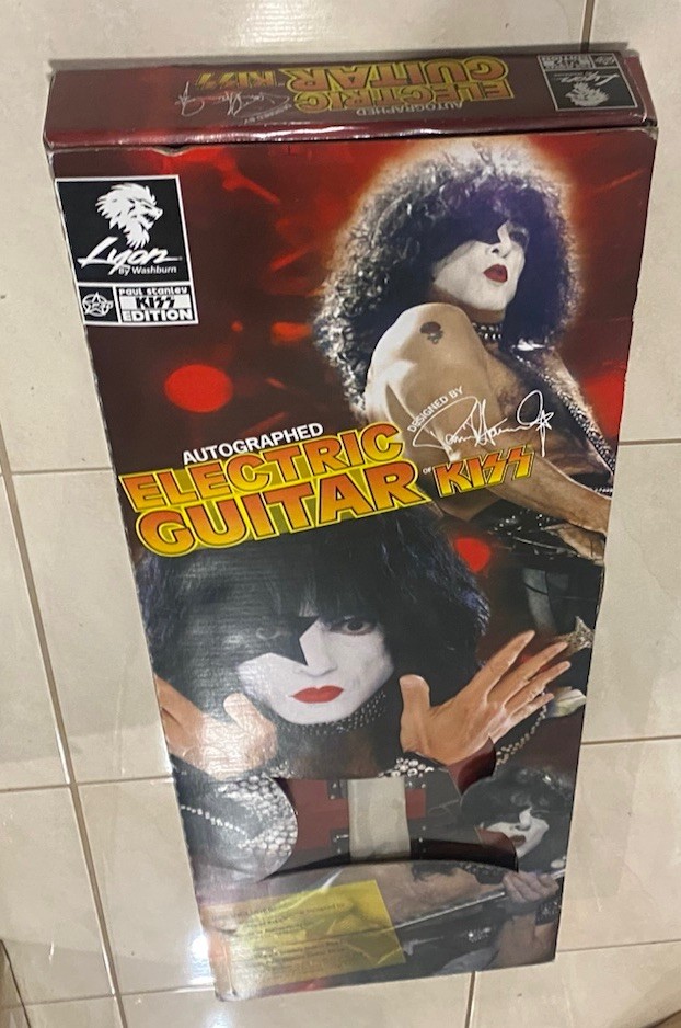 Paul Stanley Hand Signed Red Kiss Electric Guitar Lyon By Washburn Picks 2007