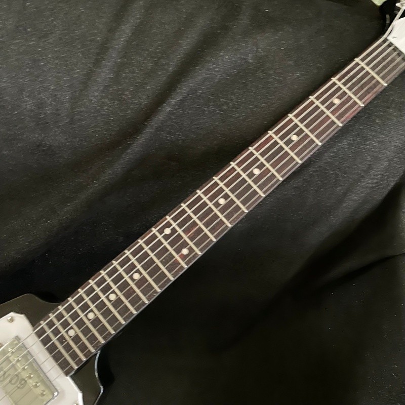 Electric Guitar Gloss Black HH Pickguard Chrome Hardware Stainless Rounded Fret