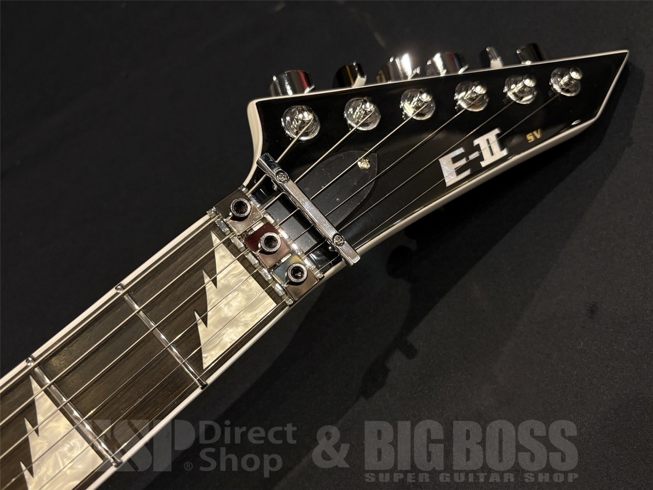 E-II SV White Black Stripes Electric Guitar