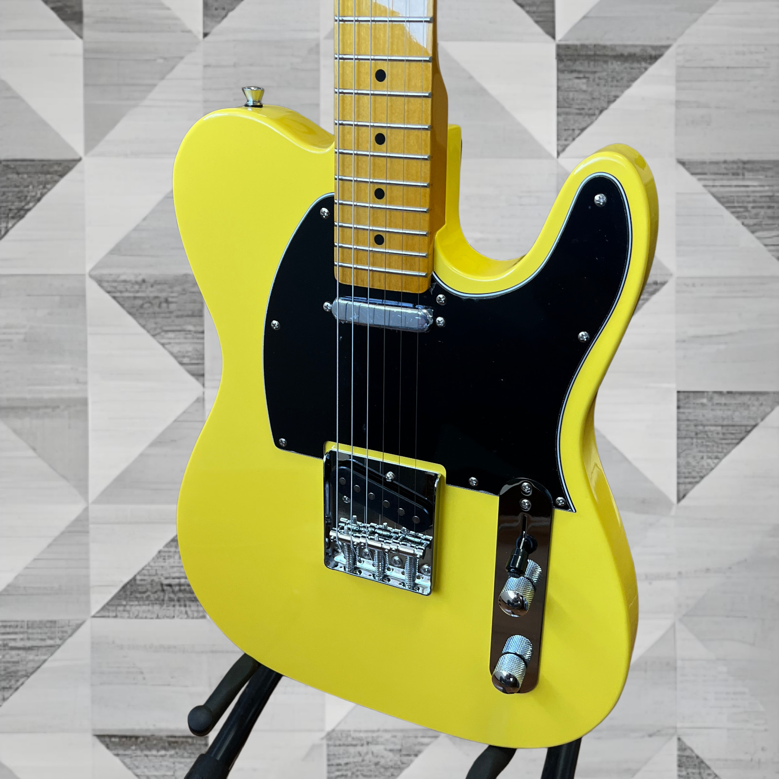 US Ship Bright Yellow Classic TL Electric Guitar Chrome Hardware Maple Fretboard