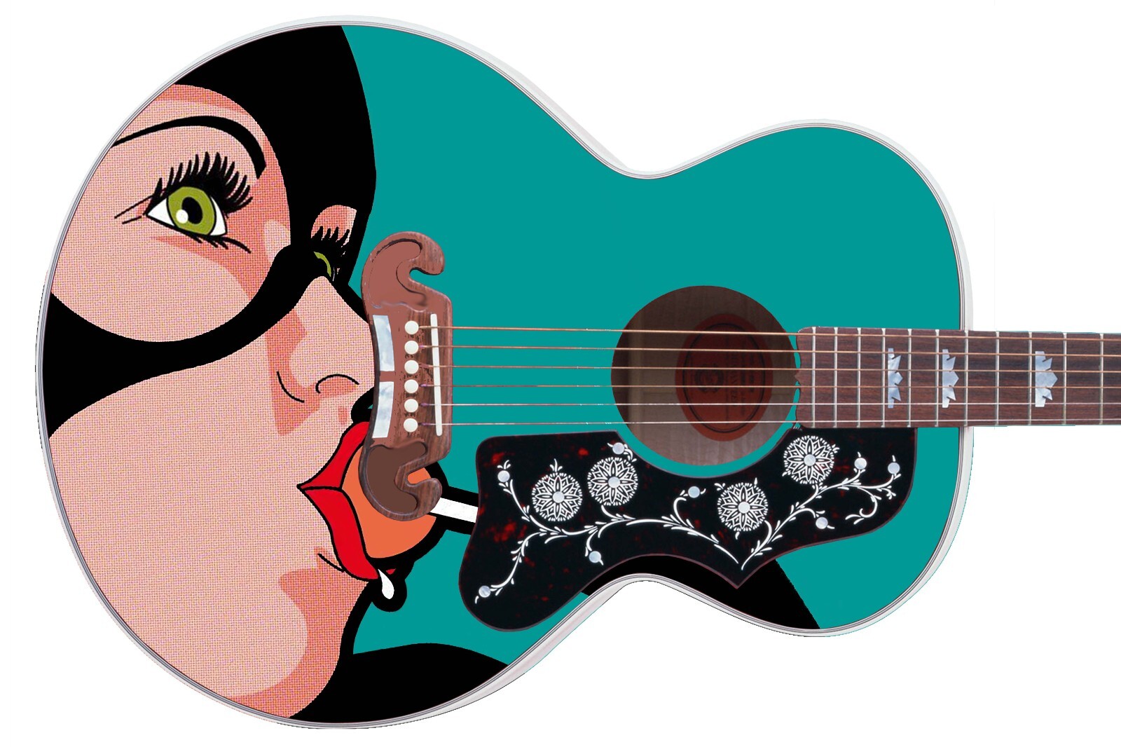 Guitar Skin Wrap Axe Re-Skin Pop Rock Copy Cat Groupie Girl – 1216