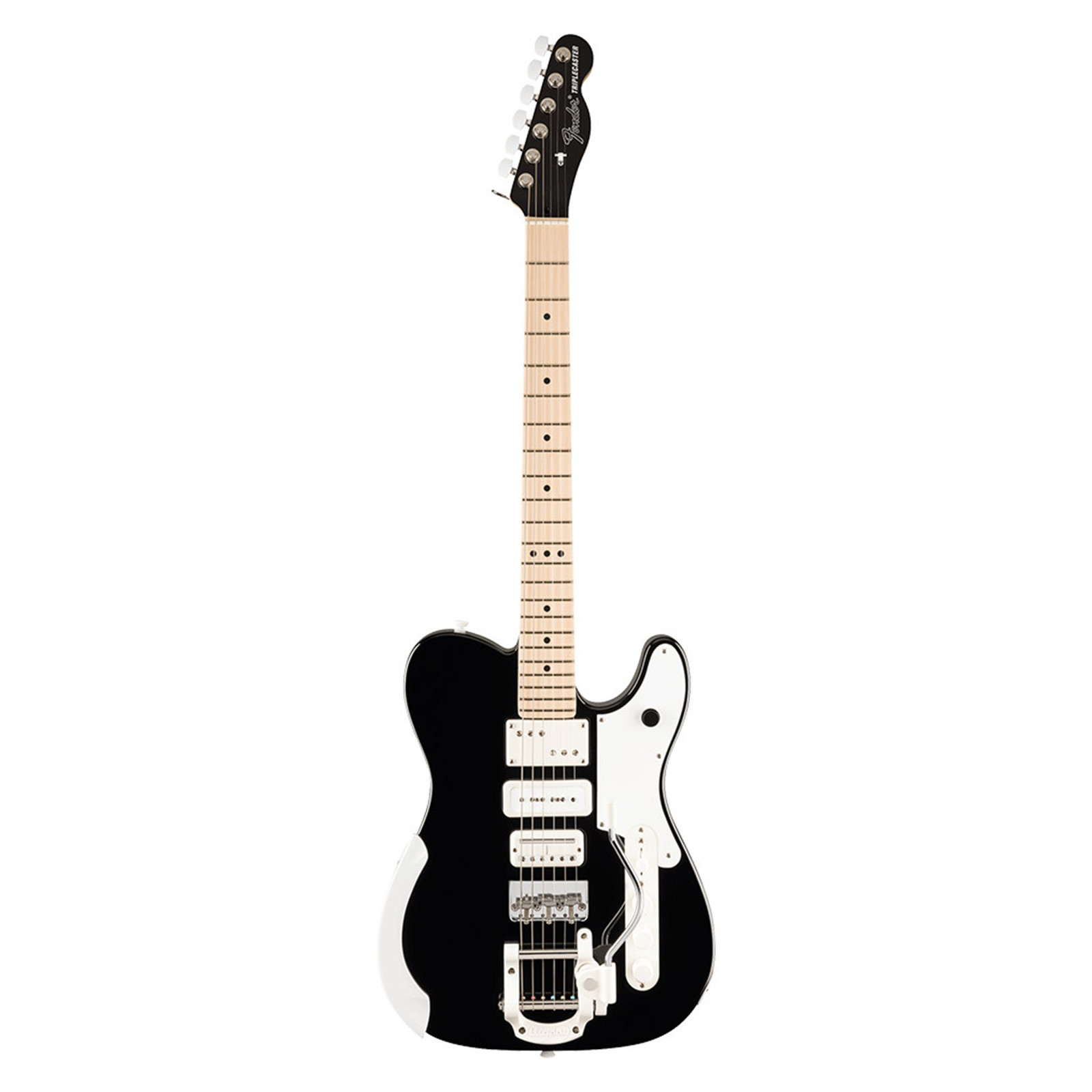 Fender Jack White Triplecaster Electric Guitar – Black w/Maple FB